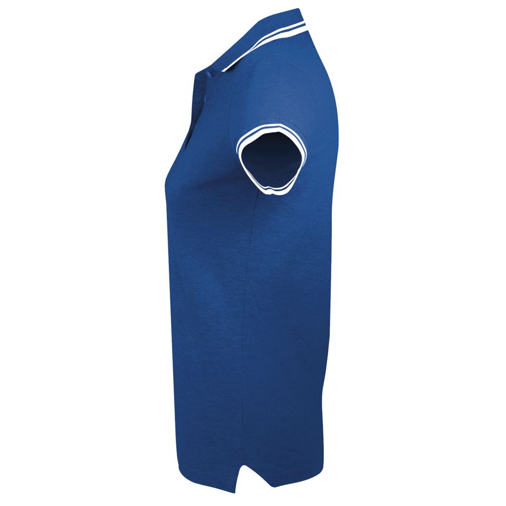 Рубашка поло женская Pasadena Women 200 с контрастной отделкой ярко-синяя с белым, размер L