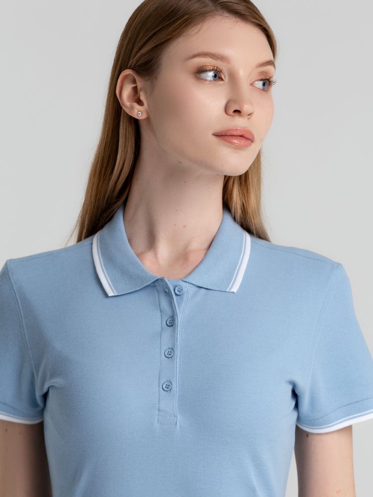 Рубашка поло женская Practice women 270 голубая с белым, размер S