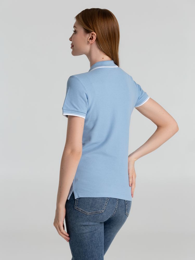 Рубашка поло женская Practice women 270 голубая с белым, размер S