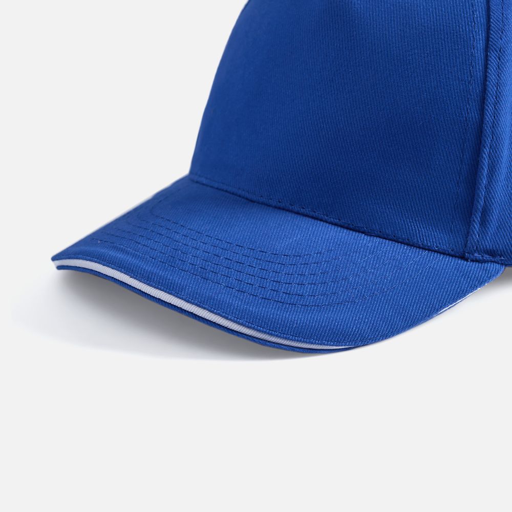 Бейсболка Long Beach, ярко-синяя с белым