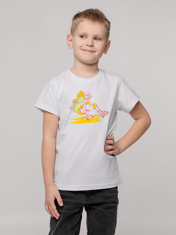 Футболка детская Skateboard, белая, 6 лет