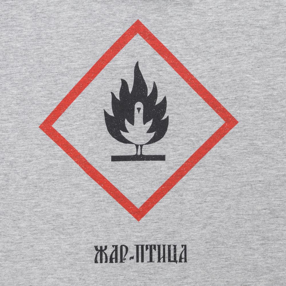 Футболка «Жар-птица», серый меланж, размер XL