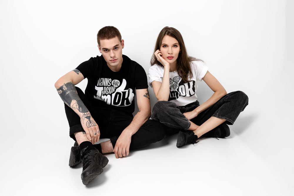 Футболка I m OK, белая, размер S