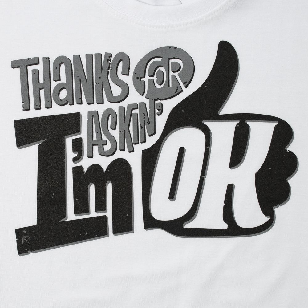 Футболка I m OK, белая, размер S