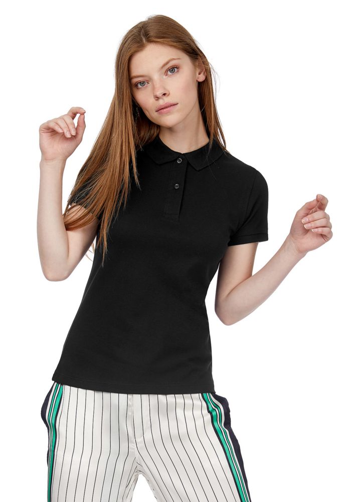 Рубашка поло женская Inspire черная, размер XL