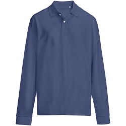 Рубашка поло унисекс с длинным рукавом Pacific LSL, синяя (джинс), размер XXL