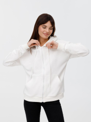 Толстовка унисекс оверсайз на молнии Zippy Terry, белая, размер XL/XXL