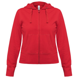 Толстовка женская Hooded Full Zip красная, размер L
