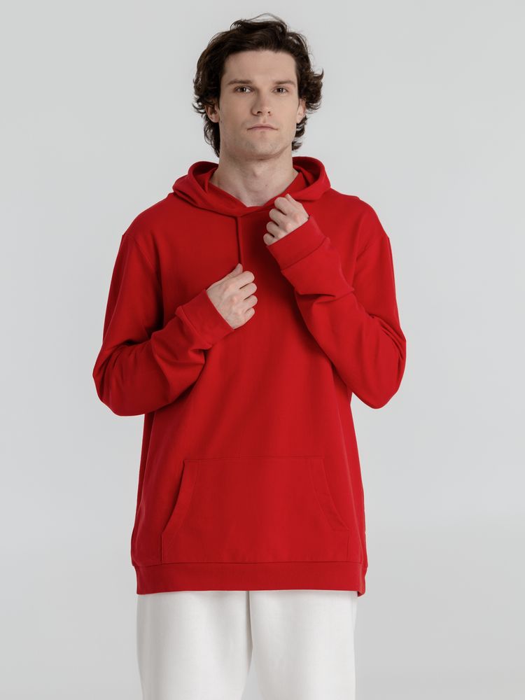 Толстовка с капюшоном унисекс Hoodie, красная, размер S