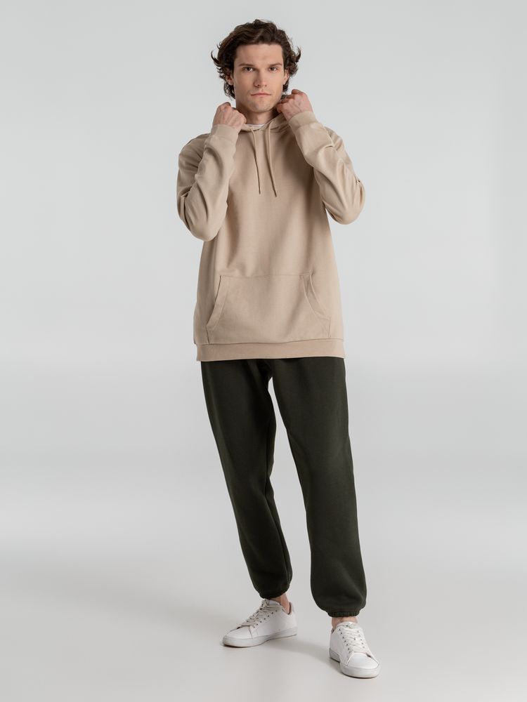 Толстовка с капюшоном унисекс Hoodie, бежевая, размер XS