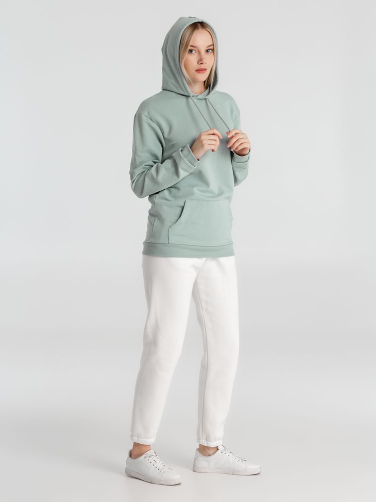 Толстовка с капюшоном унисекс Hoodie, серо-зеленая, размер XXL