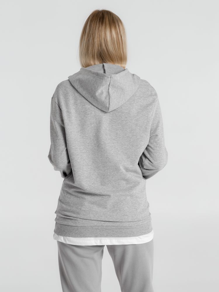 Толстовка с капюшоном унисекс Hoodie, серый меланж, размер M