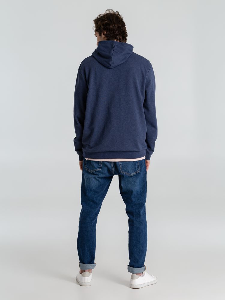 Толстовка с капюшоном унисекс Hoodie, синий меланж, размер S