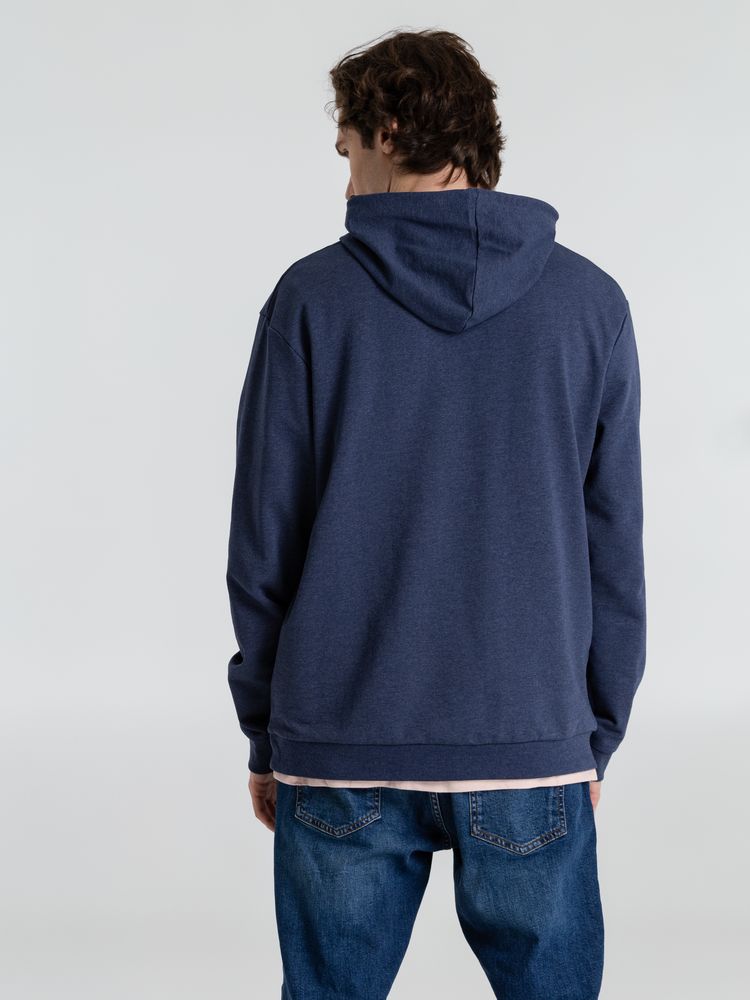 Толстовка с капюшоном унисекс Hoodie, синий меланж, размер S