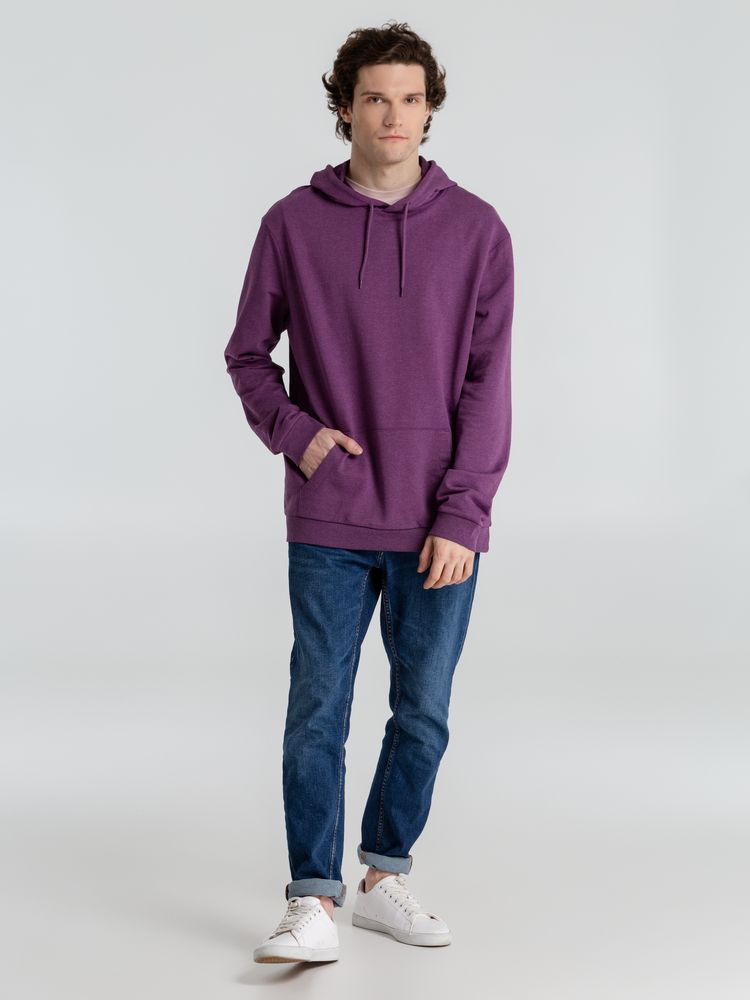 Толстовка с капюшоном унисекс Hoodie, фиолетовый меланж, размер XS