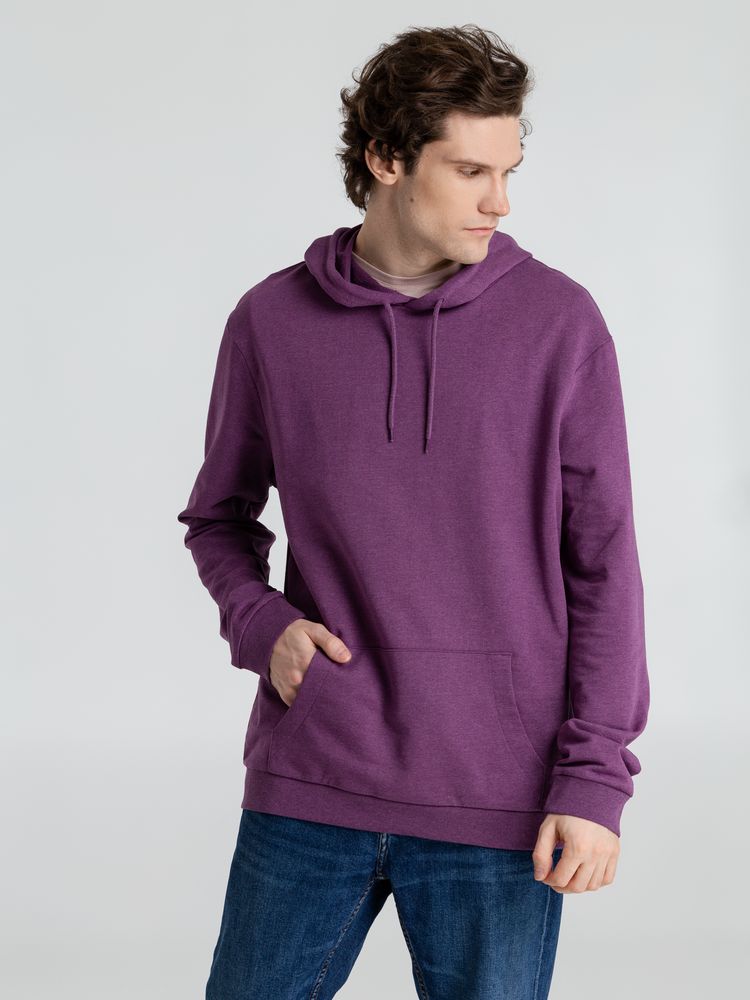 Толстовка с капюшоном унисекс Hoodie, фиолетовый меланж, размер XS