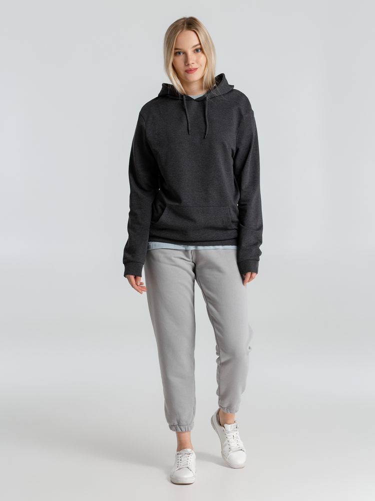 Толстовка с капюшоном унисекс Hoodie, серый меланж (антрацит), размер M