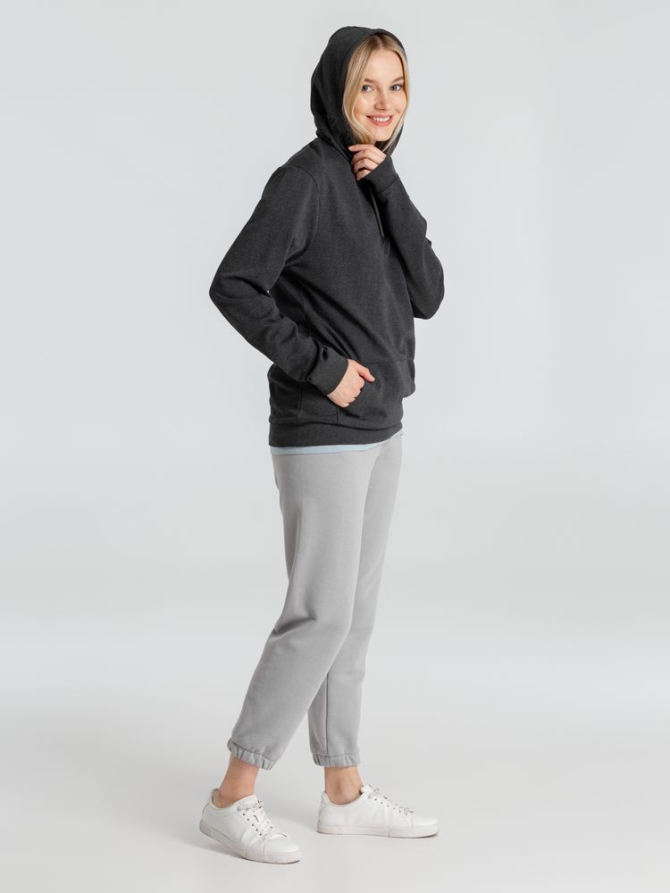 Толстовка с капюшоном унисекс Hoodie, серый меланж (антрацит), размер M