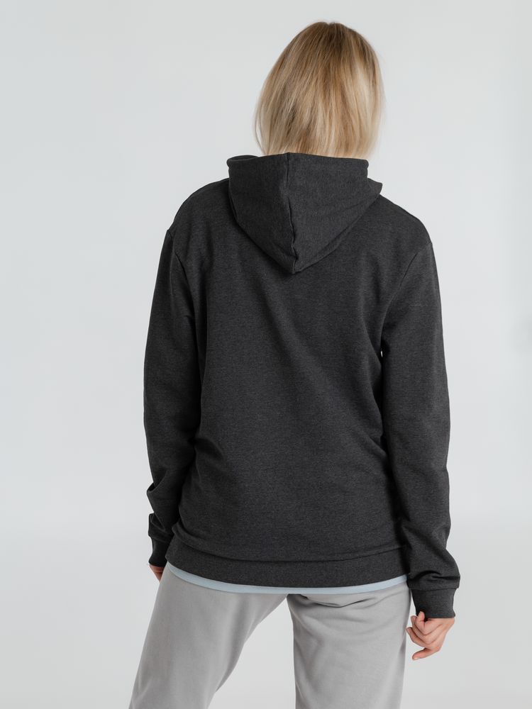 Толстовка с капюшоном унисекс Hoodie, серый меланж (антрацит), размер M