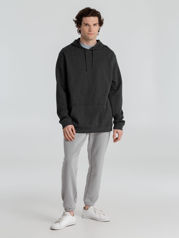 Толстовка с капюшоном унисекс Hoodie, серый меланж (антрацит), размер M