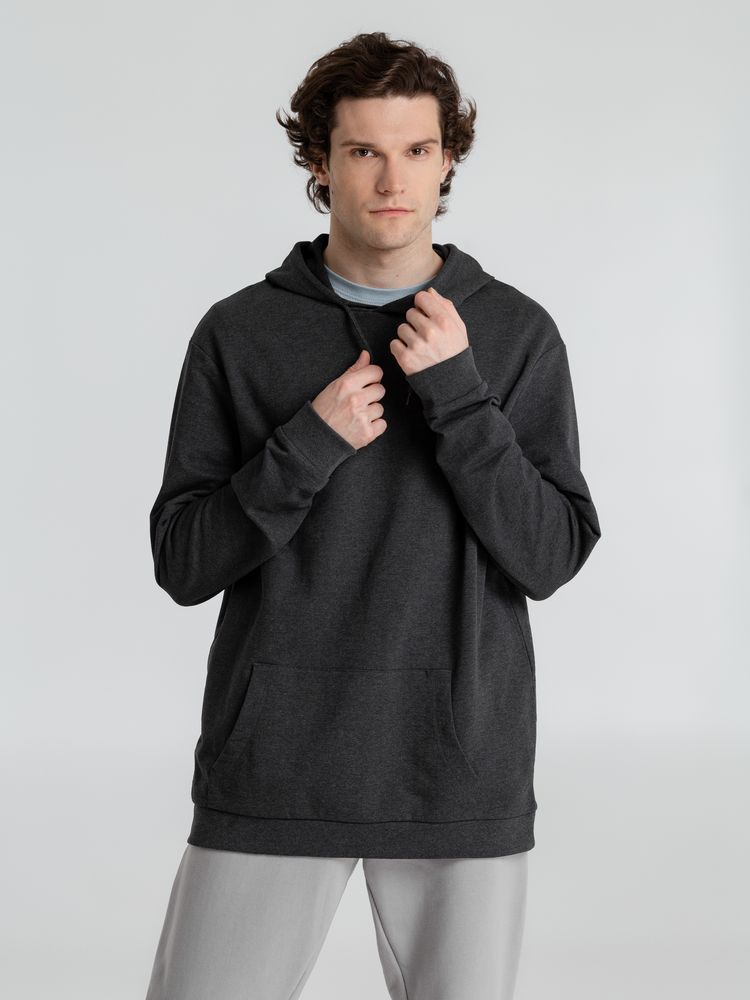 Толстовка с капюшоном унисекс Hoodie, серый меланж (антрацит), размер M