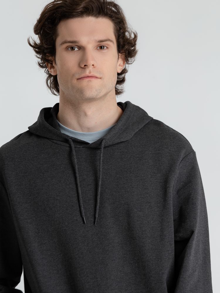 Толстовка с капюшоном унисекс Hoodie, серый меланж (антрацит), размер M