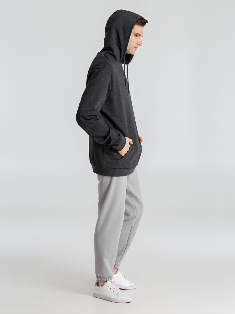 Толстовка с капюшоном унисекс Hoodie, серый меланж (антрацит), размер M