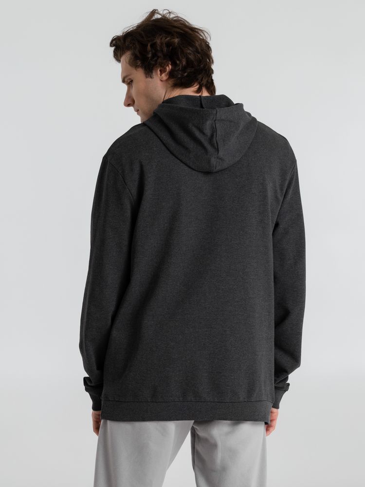 Толстовка с капюшоном унисекс Hoodie, серый меланж (антрацит), размер M