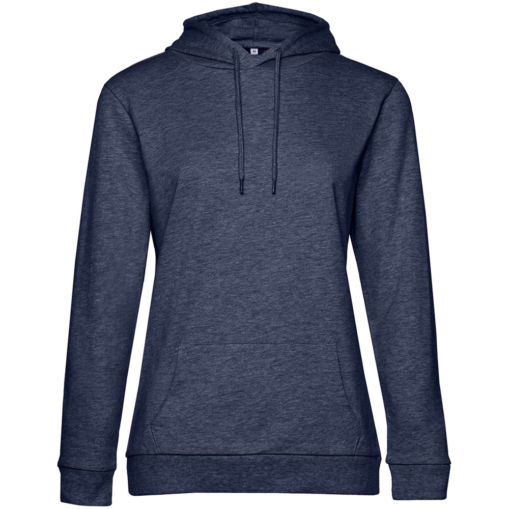 Толстовка с капюшоном женская Hoodie, синий меланж, размер XXL