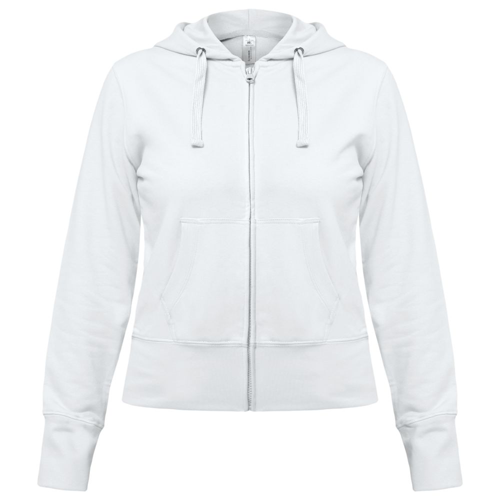 Толстовка женская Hooded Full Zip белая, размер L