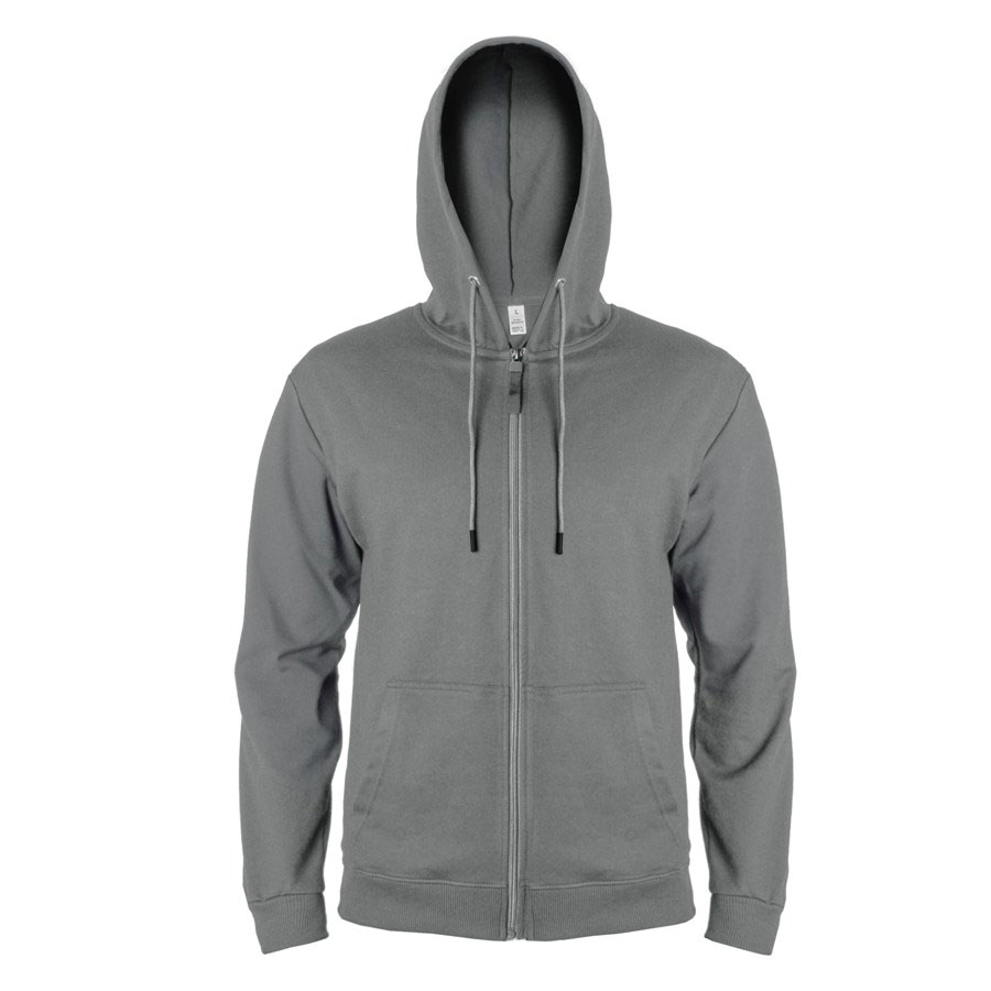 Толстовка мужская на молнии с капюшоном EVEREST 2, т-сер, 4XL, 50 % хлопок, 50% полиэстер, 260 г/м2