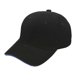 Бейсболка "Smart Sandwich", 6 клиньев, металлическая застежка; чёрн+яр.-син; 100% хлопок; 370 г/м2