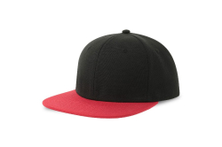 Бейсболка "SNAP BACK-S", 6 клиньев, пластик. застежка, черн./крас, 100% перераб. полиэстер 300 гр/м2
