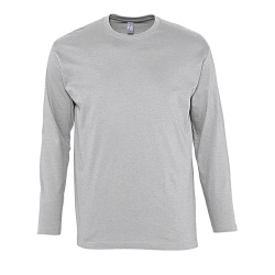 Футболка мужская с длинным рукавом MONARCH, серый меланж, 3XL, 85% хлопок, 15% вискоза, 150 г/м2