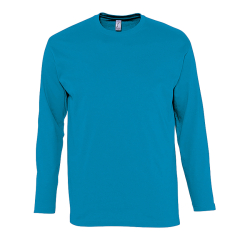 Футболка мужская с длинным рукавом MONARCH, аква, 3XL, 100% хлопок, 150 г/м2