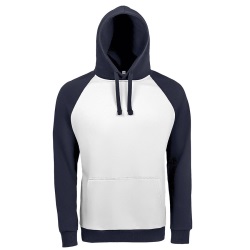 Толстовка "Seattle", белый/темно-синий_XL, 80% х/б, 20% п/э, 280 м/г2