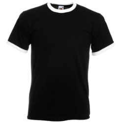 Футболка "Ringer T", черный с белым_M, 100% хлопок, 165 г/м2
