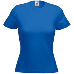 Футболка "Lady-Fit Crew Neck T", ярко-синий_XS, 95% х/б, 5% эластан, 210 г/м2