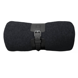 Плед "Belt"; чёрный; 130 х 180 см; 100% акрил, с поясом