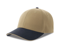 Бейсболка "LIBERTY SANDWICH-S",6 клиньев,сэндвич,металл. застежка; беж/т.синий;100% хлопок,270 г/м2